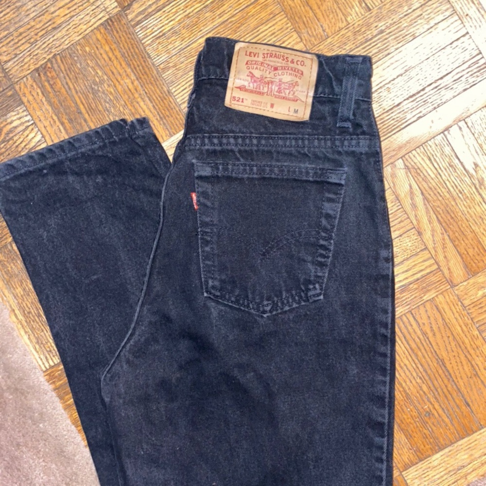 Levi’s high waisted black wash jeans